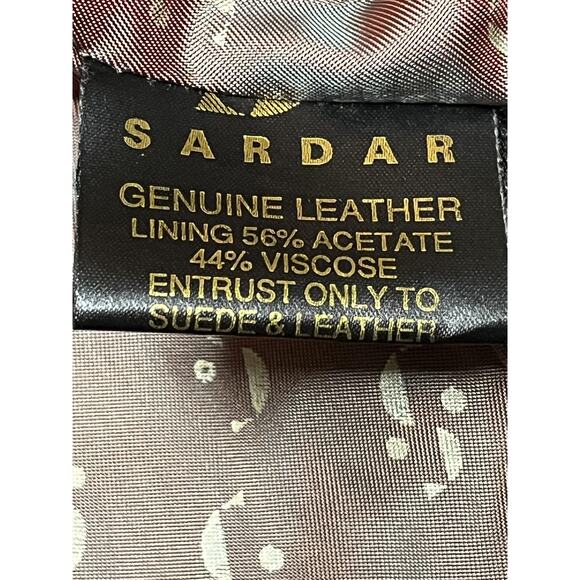 Sardar London Leather Jacket Womens Small Black Double Breasted Military England - Picture 15 of 16